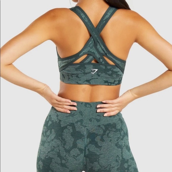 Gymshark Camo Obsidian Green Bra - Picture 2 of 5